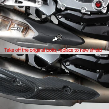 Midterste Link Pipe Udstødning Systemet Carbon Fiber Heat Shield Cover Guard Anti-Skoldning Shell For Kawasaki Z900 2017 2018 2019 2020