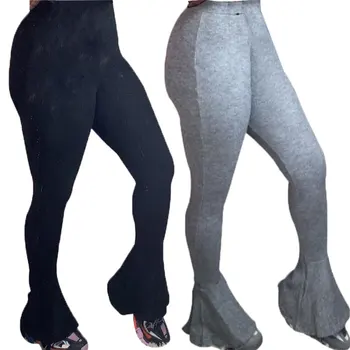 Dame Bukser Solid Flare Pants Kvinders Tøj Slim Fit Fitness Damer Bukser, Tynde Bukser Bell Bottom Leggings Kvindelige