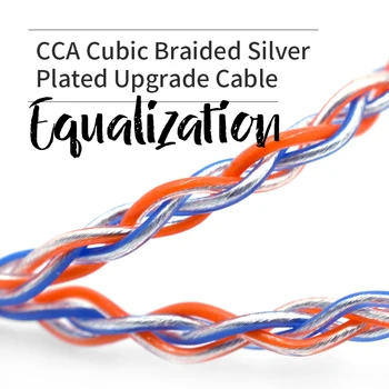 CCA C2 Orange Blå Braded Sølv Kabel-8 Core Opgraderet Forgyldt Kabel-Hovedtelefon Opgradering til CCA C10 C12 CA4 ZSN Pro Pro-ZS10