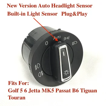 BODENLA Nye Version Forlygte Switch Indbyggede Auto Light Sensor For VW Golf 6 MK5 MK6 Jetta 5 MK5 Tiguan Passat B6 Touran