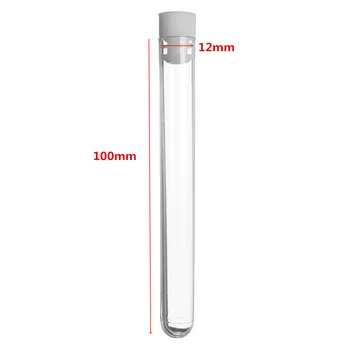 150Pcs Klar Plast Test-Tube Med Hætte 12x100mm U-formede Bund Lang Gennemsigtig Reagensglas Lab Forsyninger