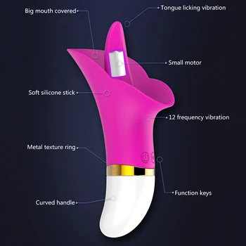 Tunge Vibrator Klitoris Slikke Klitoris Simulator Brystvorten Kvindelige Onani Hastighed
