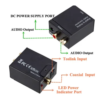Hot salg USB Digital til Analog Audio Converter DAC Forstærker Adapter med RCA-R/L Output Koaksial Optisk SPDIF Digital Audio Out