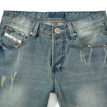 Gersri Nye Mode Hul Jeans Mænd Lange Bukser Lige Tynde Rippet Nødlidende Jeans Masculino Denim Bukser Plus Størrelse