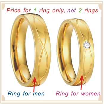 Alliance Elsker smykker til Mænd og Damer vielsesringe til mænd og kvinder, guld farve løfte om ægteskab par ring