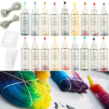 18 farve Tie Dye Sæt Et Skridt Permanente Maling Håndværk Tie Dye Kit Tekstil-fremstilling af Ikke Giftige Part Forsyninger Farverige Stof Kunst 30M