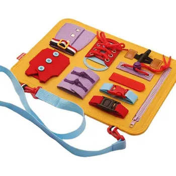 Børn Optaget yrelsen Spænde 1-5 år gammel Zip-Knappen snøre Af Toy Montessori Tidlig Uddannelse Kjole Aids Førskole Legetøj for Børn