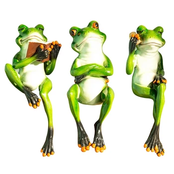 3D-Frog Dekoration Dyr Harpiks Håndværk Figurer Søde Håndværk Toy Desktop Ornament