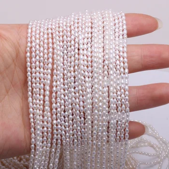 Naturlige Ferskvands Perle Beaded Høj Kvalitet Ris Form Punch Løse Perler til at Lave Smykker DIY Armbånd Halskæde Tilbehør