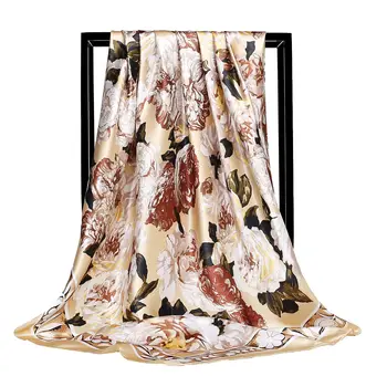 Mode, Luksus, kvalitet silke Nye stil forår og efterår kvinder print silke tørklæder turisme Firkantet tørklæde seaside solcreme sjal