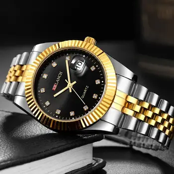 2019 Armbåndsur herre Guld Sølv Ure Mænd GMT Safir Glas, Rustfrit Stål Sport Kvarts Relogio Masculino armbåndsur til mænd
