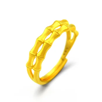 Nye 14K Gul Guld Ring For Kvinder Filled Gold Kreative Bambus Finger Kvindelige Ring, Bryllup, Engagement Party Fine Smykker Gaver