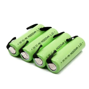1,2 V AA-2600mah batteri NI-MH celle Grønne shell med svejsning faner for Philips elektriske barbermaskine razor tandbørste