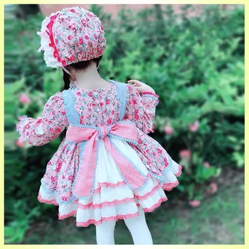 Baby Pige Efterår Forår langærmet Lilla Palace tyrkisk Vintage Princess Ball kjole Kjole til Pige Fødselsdag Chritmas