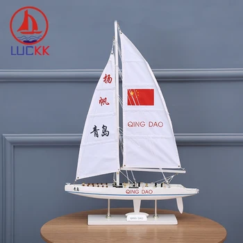 LUCKK 46CM Kinesiske QING DAO Racing Træ-Model Skibe, Nautiske Hjem Interiør Værelse Dekoration Træ Håndværk Figur Havet Souvenirs