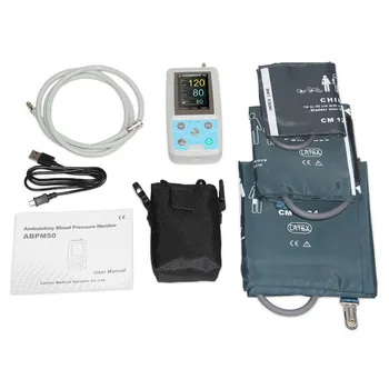 ABPM50 24 timers Ambulant Blodtryk Overvåge Holter ABPM Holter med software(download online) contec