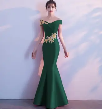 2020 sommeren nye kvinder er broderet kjole temperament elegant banket lange kjoler