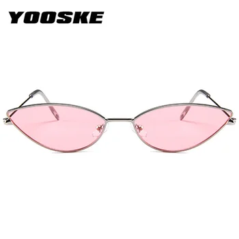 YOOSKE Søde Sexede Cat Eye Solbriller Kvinder 2020 Sommeren Retro Lille Ramme Sort Rød Cateye solbriller til Kvinder