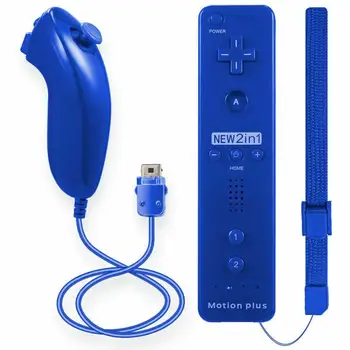 Til Nintend Wii 2 I 1 Sæt Trådløse Bluetooth-GamePad Fjernbetjening SYNKRONISERING Joysticket til Venstre Hånd Nunchuck Valgfri Motion Plus