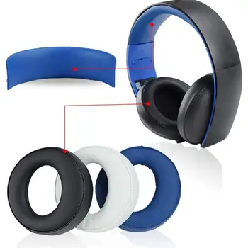 1 Par originale ear pads Pude earmuff til Sony PS3 til PS4 7.1 Trådløst Headset til CECHYA-0083 (L+R))
