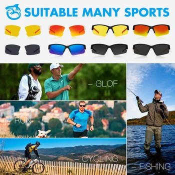QUESHARK 2021 Mænd Polariseret Fiskeri Briller Ultralet Mat Sort Ramme Fisker Briller UV-Beskyttelse, der Kører Sport Beskyttelsesbriller