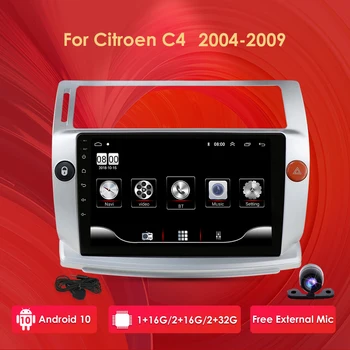 2G+32G&1G+16G Android10 Bil Radio mms-stereo til Citroen C4 C-Triomphe C-Quatre 2004-2009 bil dvd-afspiller 4G WIFI USB-OBD2