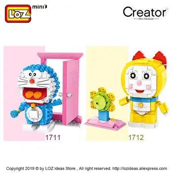 LOZ Mini Blokke Tal Anime Karakter Robot Kat Tegnefilm Dyr byggesten Mursten Diy Oplyse Mursten Legetøj for Børn