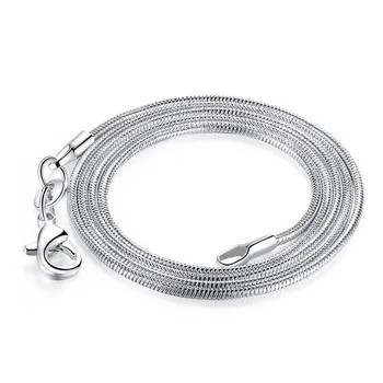 5pcs/masse (16 18 20 22 24 inches) Mode Smykker 925 Sterling sølv Kæder 1 mm Slange Kæde Smykker