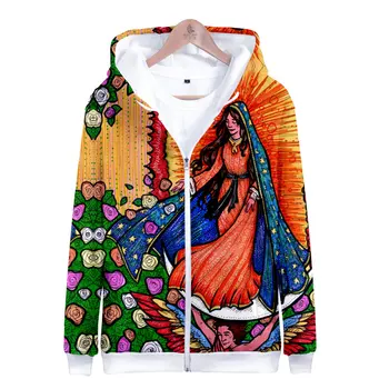 Vor Frue Af Guadalupe Jomfru Maria Katolske Mexico Top Kvalitet Hættetrøjer mænd Casual Hoodie Sweatshirt harajuku Jakke tøj