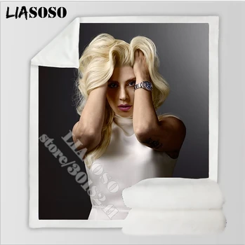 Lady Gaga Tæppe Casual Animationsfilm 3D-Print Sexede Sangerinde, Teens Rejse Fleece Tæppe og Sofa Varm Kaste Bløde Dyne Sne Bløde Ark B190-6