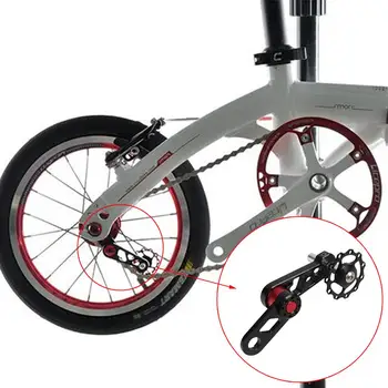 Cykling Single Speed Bagskifter Kæde Strammer Folde Cykel-Guide-Hjulet Oval Aluminium Legering