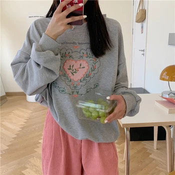 Fremmede Kitty Smarte Løs O-Neck Sweatshirt Pullover Bløde 2020 Mode Af Høj Kvalitet Oversize Varm, Afslappet Kvinder Udskrivning Kvindelige