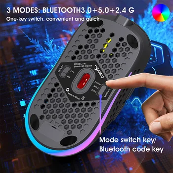 2,4 G Trådløs Mus Bluetooth-5.0 Med Genopladelige Mus 3.0 Wireless Gaming Type-c-Mus Til Pc Gamer