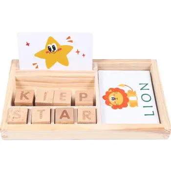 Børn Montessori Stav Ord-Spil, Træ-Toy Tidlig Læring Puslespil Brev Alfabet 3D Puslespil Baby Pædagogisk Legetøj, som Børn Xmas