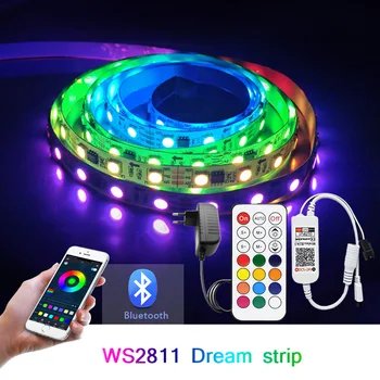 Bluetooth Drøm RGB LED Strip-12V DC Led-Lys Individuelt Adresserbar Fleksibel, Intelligent Belysning Bånd, Tape Controller Adapter
