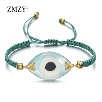 ZMZY Nye Luksus Fashion Kvinder Boho Etniske Tyrkiet Evil Eye Armbånd Håndlavet Ledningen Glas Krystal Perler Venskab Armbånd Gave