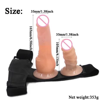 Elastisk Sele Strap On-Dobbelt Dildo Realistisk Bukser Strapon Voksen Vibrator Sex Legetøj til Lesbianisme Par Kvinde Sex