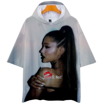 Nye 2019 drop shopping 3D Ariana Grande Hætteklædte shirts til Mænd/Kvinder sommeren Afslappet Harajuku hættetrøjer Korte Ærmer Tøj