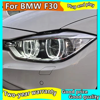 Bil Styling for BMW 316i 320i 328i 335i Forlygter 2013-F30 F35 LED Forlygte LED Angel Eyes Forlygte montage