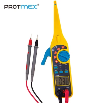 Protmex Bil kredsløb opdage instrument DT86A Multifunktions-LCD-Display Motorkøretøj Kredsløb Tester (Gul)