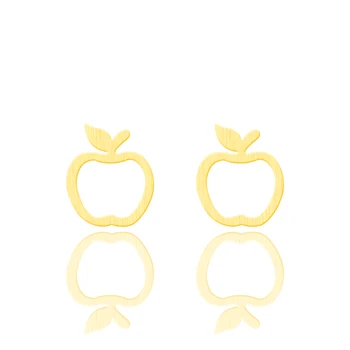 10 Par Engros Mode Rustfrit Stål Smykker Apple Stud Øreringe Til Kvinde, Smukke Damer Bryllup Dejlig Apple Party Gave
