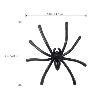 100 stk Plastik Falske Spider Practical Jokes Rekvisitter Realistisk Spider for Sjov Halloween Fest Dekoration