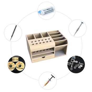 21 X 13,8 X 10.4 cm Træ-Værktøjer Storage Box Holder Værktøjer Arrangør For Reparation Værktøj Model Tilbehør 2020 Nye Ankomst