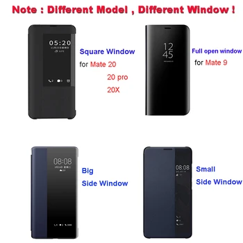 Original Smart View Window Flip Cover til Huawei P40 P30 P20 P10 Plus Mate 9 10 20 30 Pro Lite Læder etui