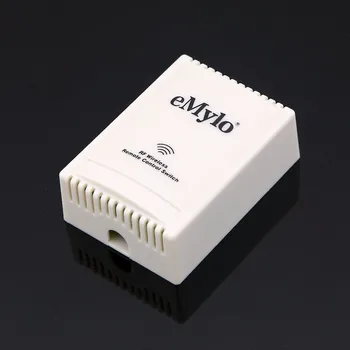 EMylo DC 12V Smart Trådløs RF Fjernbetjening lyskontakten 433Mhz selvlåsende 2X Sort&Hvid Type Transmitter 4-Kanals Relæ