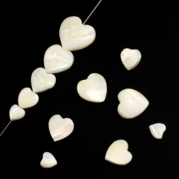 6/8/10/12/15mm Hvid Hjerte Form Naturlige Trochus Shell Sten, Perler, Løse Perler Til Smykker at Gøre DIY Tilbehør