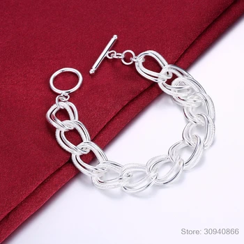 Smukke Mode Armbånd af 925 Sterling Sølv Charm Armbånd Smukke Smykker Sølv Kæde Pulseiras de Prata Kvinder Gift Party