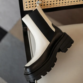 Kvinder Chunky Hæl Ankel Støvler Kvinde Sko Efteråret Brand Designer Chelsea Støvler Kvindelige Platform Støvler Lasdies Mode 2020 Vinter