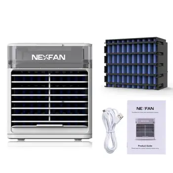 NexFan Mini Luften Køligere Portable Air Condition, Ventilator Desktop Luft Køling/befugtning/rensning/aromaterapi Maskine Med UV