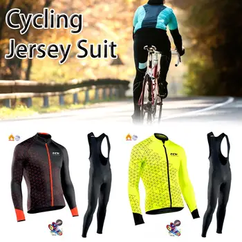 2020 Vinter Termisk Fleece til Mænd med Lange Ærmer Cykling Tøj MTB Cykel Tøj Cykling Bib Pants til Mænd med Lange Ærmer Cykling Tøj